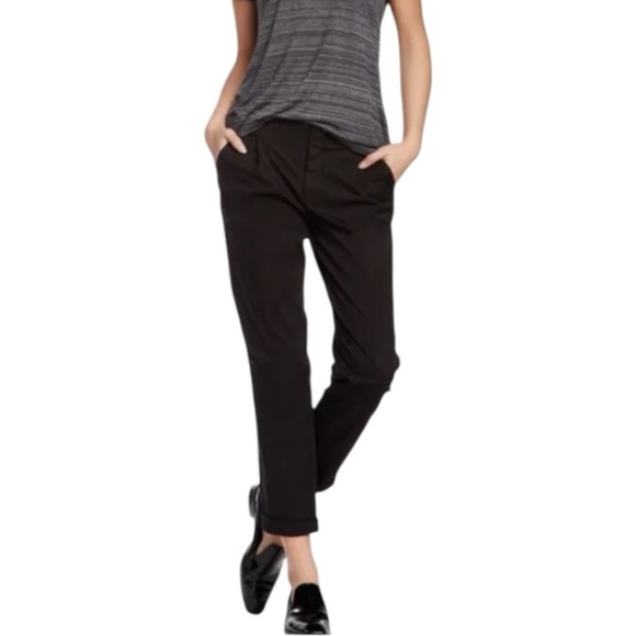 Vince Black Pleat Front Cotton Dress Pants Sz 4 Office Career Workwear Trousers - Picture 1 of 12
